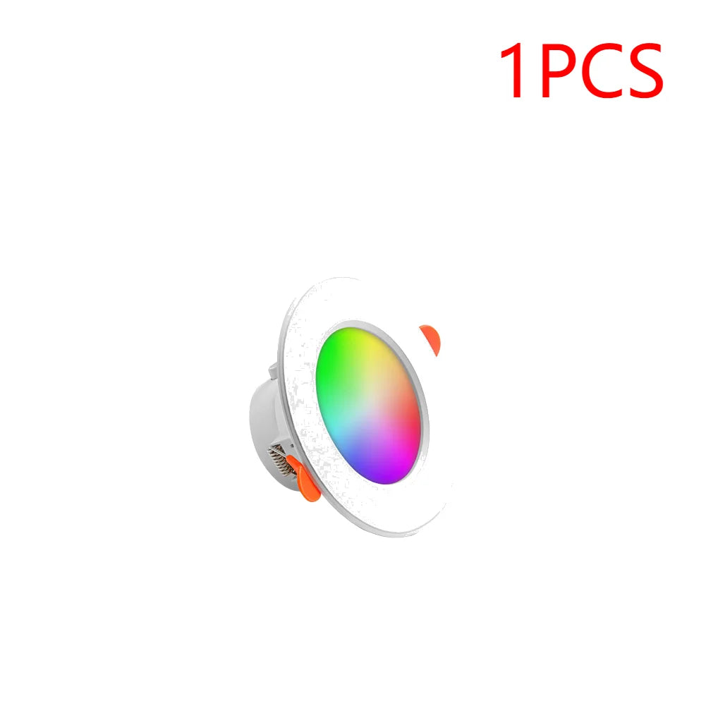 1-10PCS 10W Smart LED Downlight Bluetooth Ceiling Lamp RGB Lamp APP Remote Control Color Changing light for Google Alexa Home