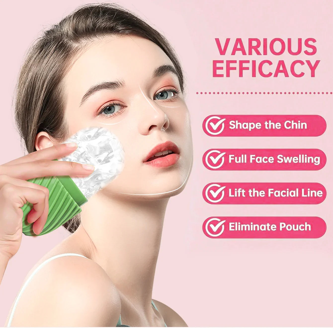 Ice Face Roller Beauty Massage Silicone Mold for Eye Puffiness & Pore Reduction