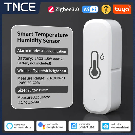 TNCE Tuya WiFi/ZigBee Temperature And Humidity Sensor  APP Remote Indoor Thermometer For Home Work With Alexa Google Home