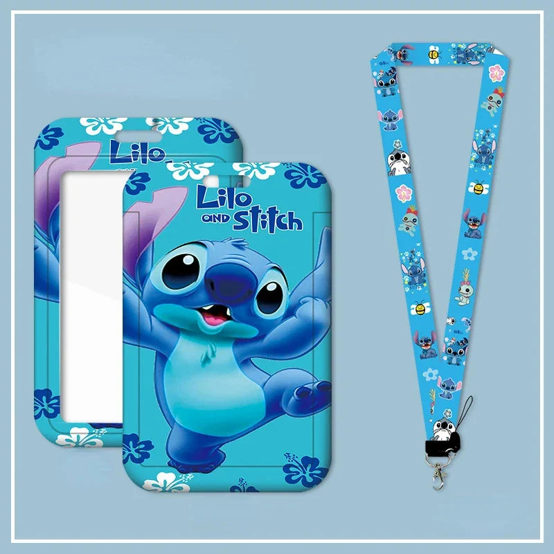 Disney Anime Kawaii Stitch Badge Holder & Lanyard for Kids