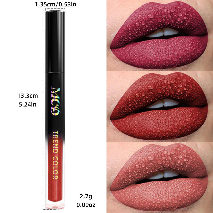 19 Colors Matte Velvet Lip Gloss - Waterproof, Long-lasting & Hydrating