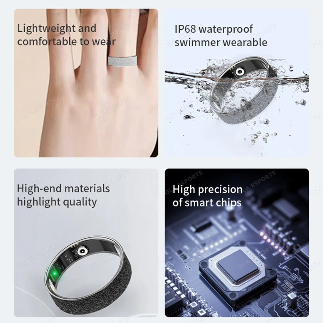 Smart Ring with Charging Case - Health & Sleep Monitor, Waterproof, Multi-sport Mode