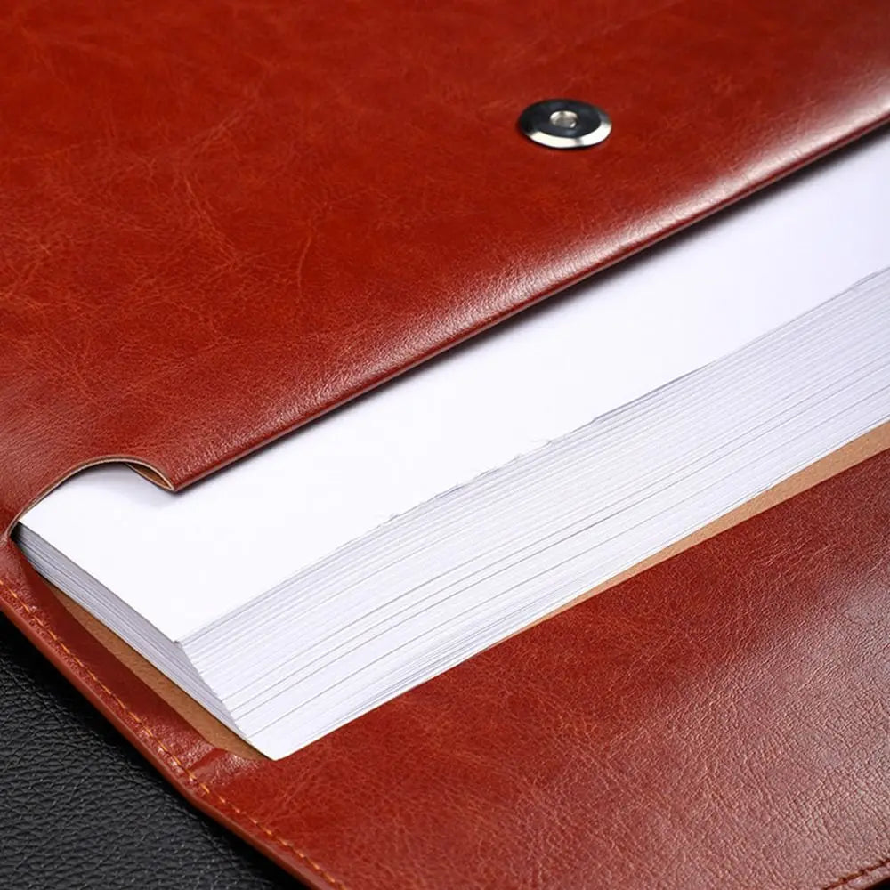 A4 A6 Leather Document Bag - Stylish & Durable Office Briefcase