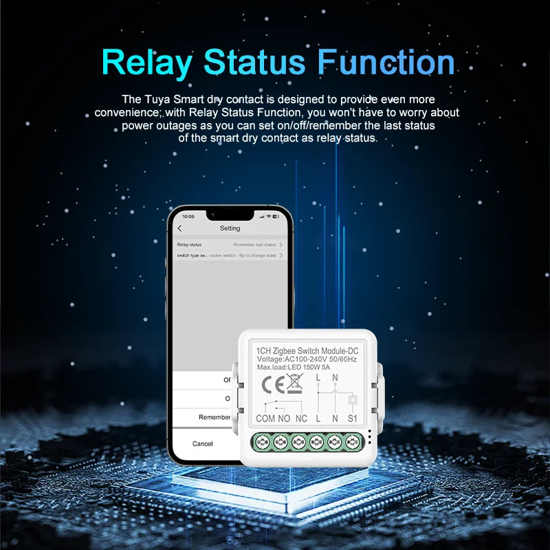 Smart Dry Contact WiFi & Zigbee Switch Module - Alexa & Google Home Compatible