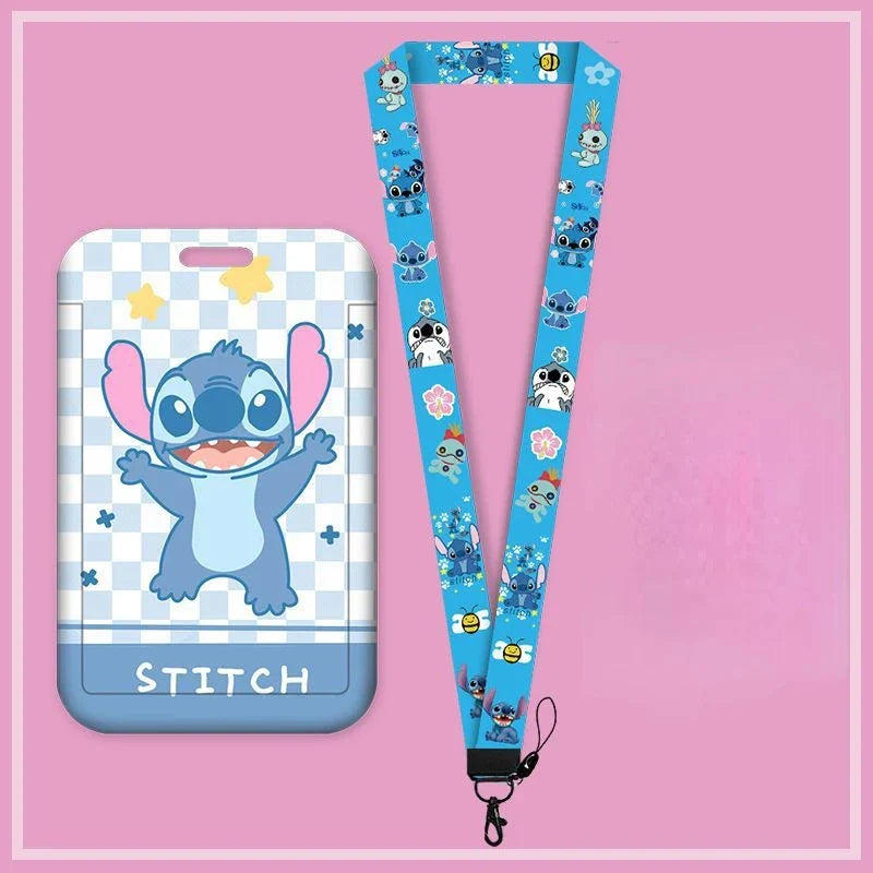 Disney Anime Kawaii Stitch Badge Holder & Lanyard for Kids