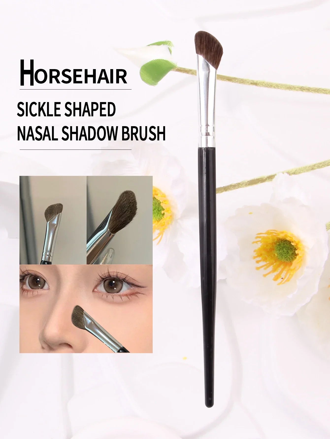3D Nose Shadow Brush - Contour & Highlight with Soft Horse Hair