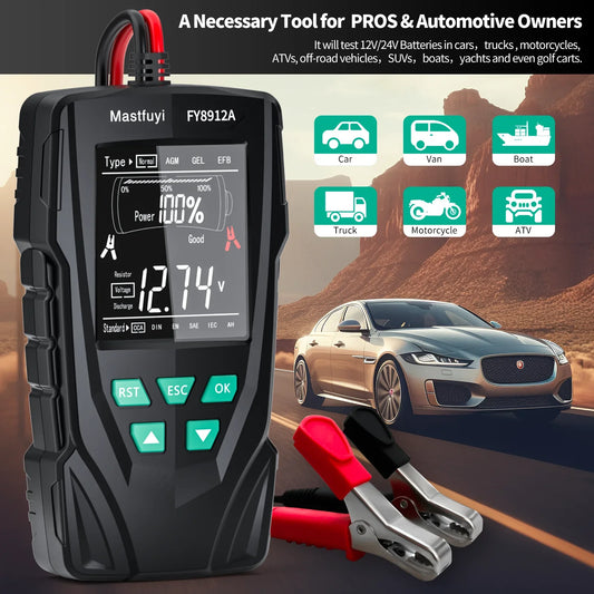 Advanced Car Battery Tester 12/24V - FY8912A Analyzer | Mastfuyi