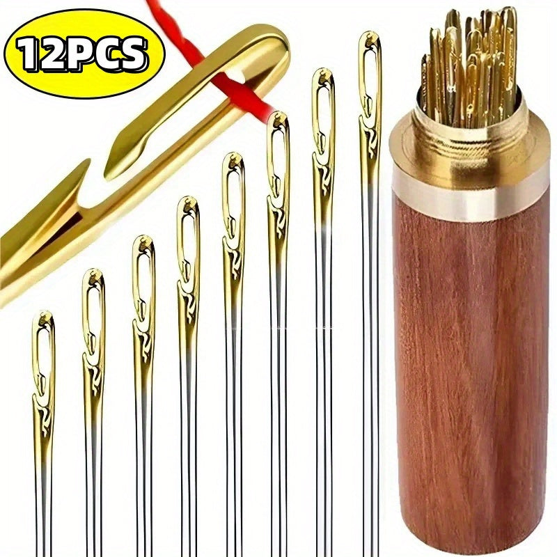 Heavy-Duty Sewing Needles - Easy Threading for Seniors & Arthritic Hands