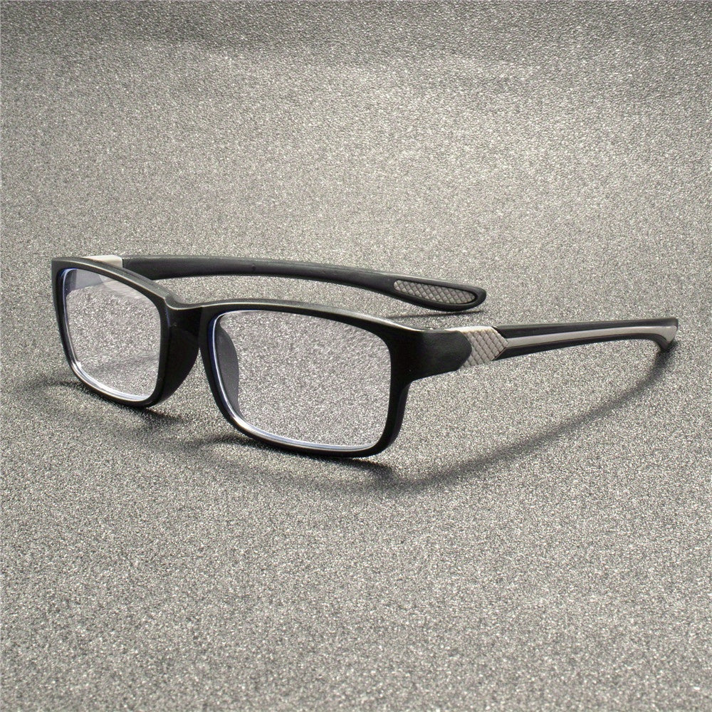 9pcs ZXRCYYL Men's Fashion Reading Glasses - Rectangular Full-Rim Frames, Red/Blue Gradient Lenses, +1.50 Strength, Lightweight & Versatile Eyewear
