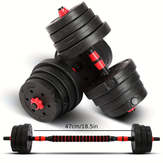 30kg Dumbbell and Barbell Set for Strength Training - Adjustable Weights, PVC Material, Ideal for Home Gym, Fitness and Weightlifting