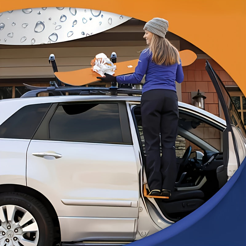 Universal Foldable Roof Rack Latch Step - Durable Aluminum Accessory for Easy Vehicle Access