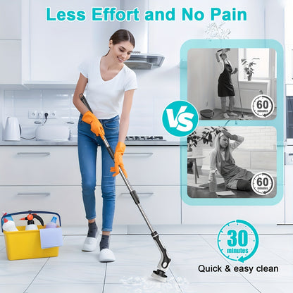 11pcs Electric Rotating Floor Brush Set - Wireless & Rechargeable with 11 Heads