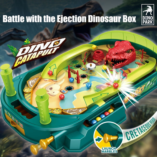 1pc Dinosaur Pinball Battle Table Game - Interactive Multi-in-1 Toy with Launch Marbles & Dinosaur Figure, Perfect STEM Gift for Kids, Skill Development