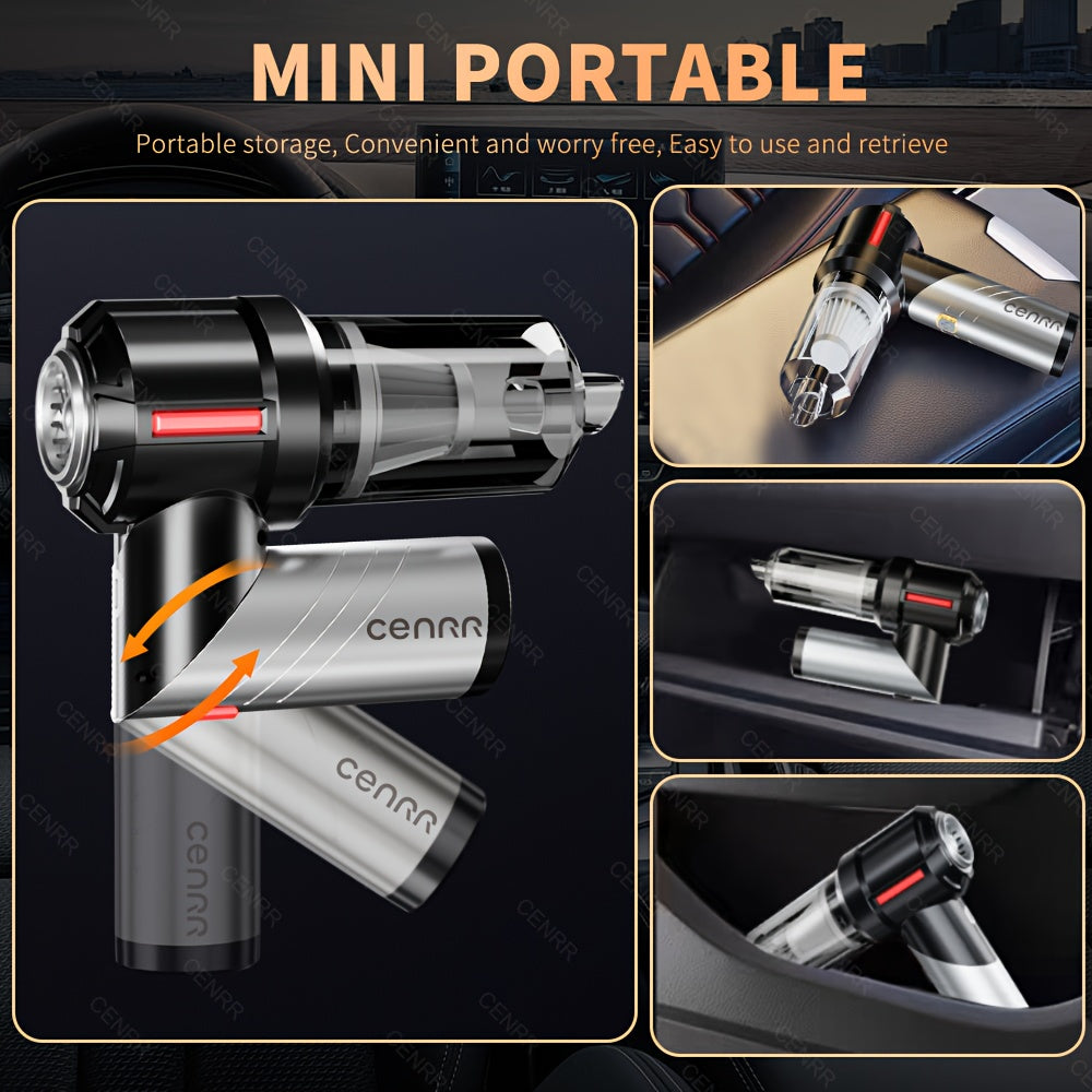 CENRR 16000PA Foldable Car Vacuum Cleaner | 100W Brushless Motor | 9 Attachments | Ultra Quiet 75dB | Wireless Handheld Auto/Home Cleaning