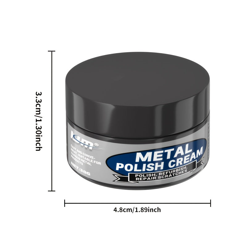 KJM Multi-Purpose Metal Polish & Repair Cream - Scratch Remover & Oxidation Protector for Chrome, Stainless Steel, Aluminum - Auto Detailing