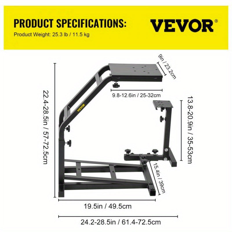 Sturdy Adjustable Wheel Stand for Simulators - Compatible with G29, G27, G25 - Enhance Your Gaming Setup