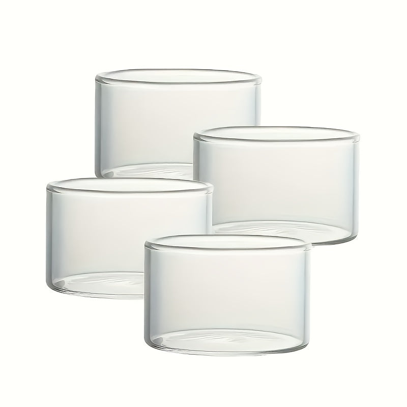4-Pack 6.4oz High Borosilicate Glass Dessert Bowls - Microwave & Dishwasher Safe