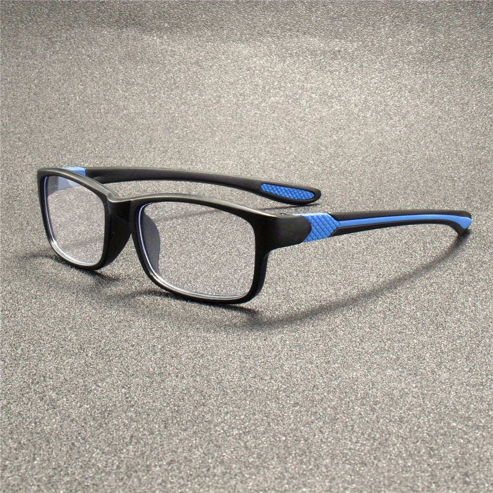 9pcs ZXRCYYL Men's Fashion Reading Glasses - Rectangular Full-Rim Frames, Red/Blue Gradient Lenses, +1.50 Strength, Lightweight & Versatile Eyewear
