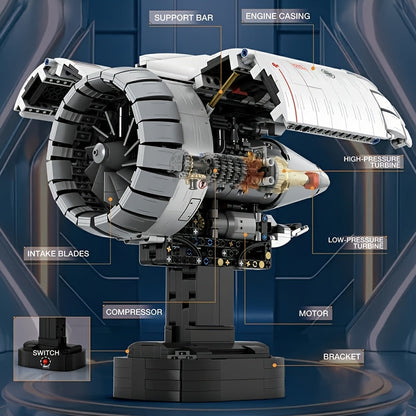 1813pcs Aeronautical Turbofan Engines Block Model - Perfect Gift for Christmas & Halloween