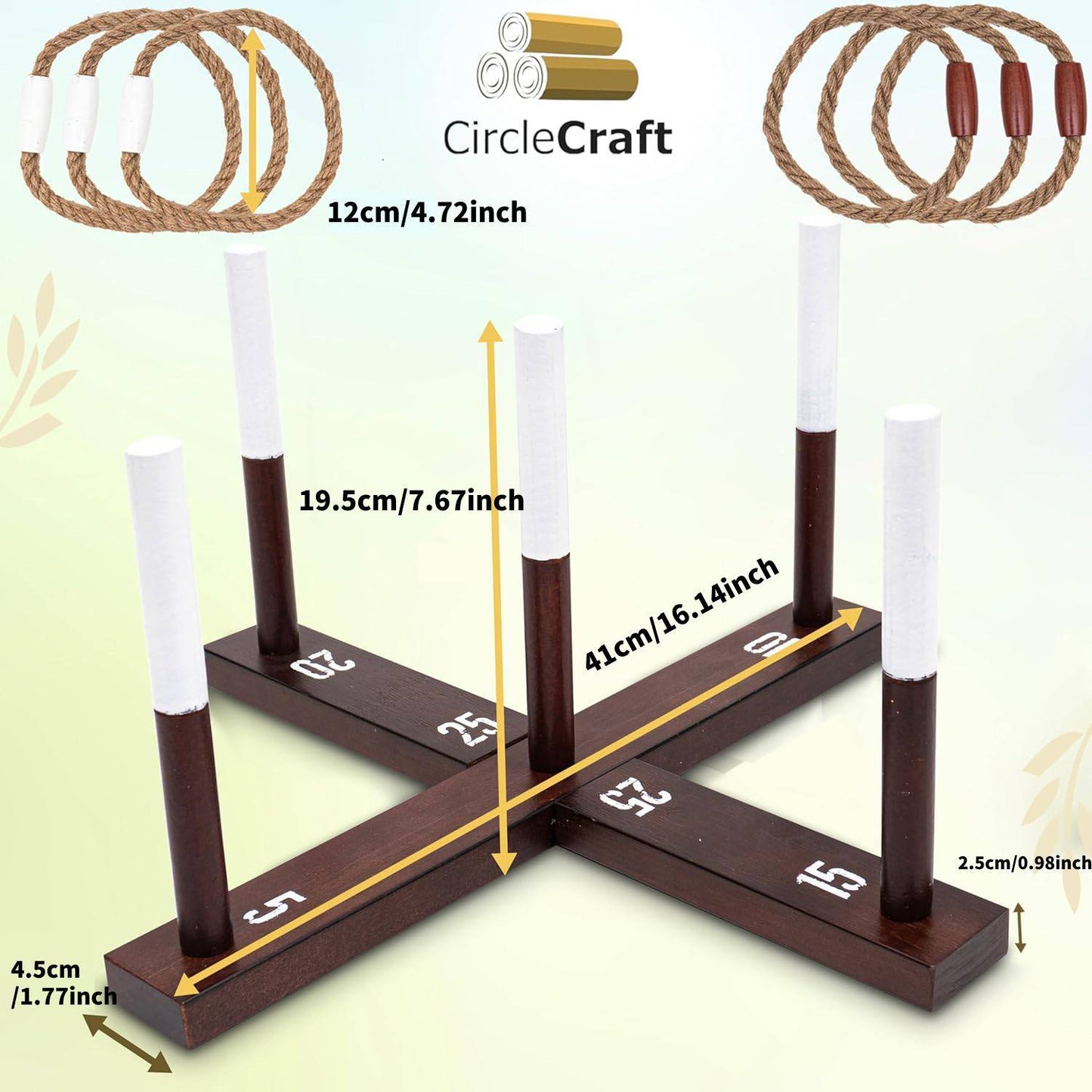 Rustic Wood & Rope Ring Toss Game - Perfect for Adults & Family Gatherings