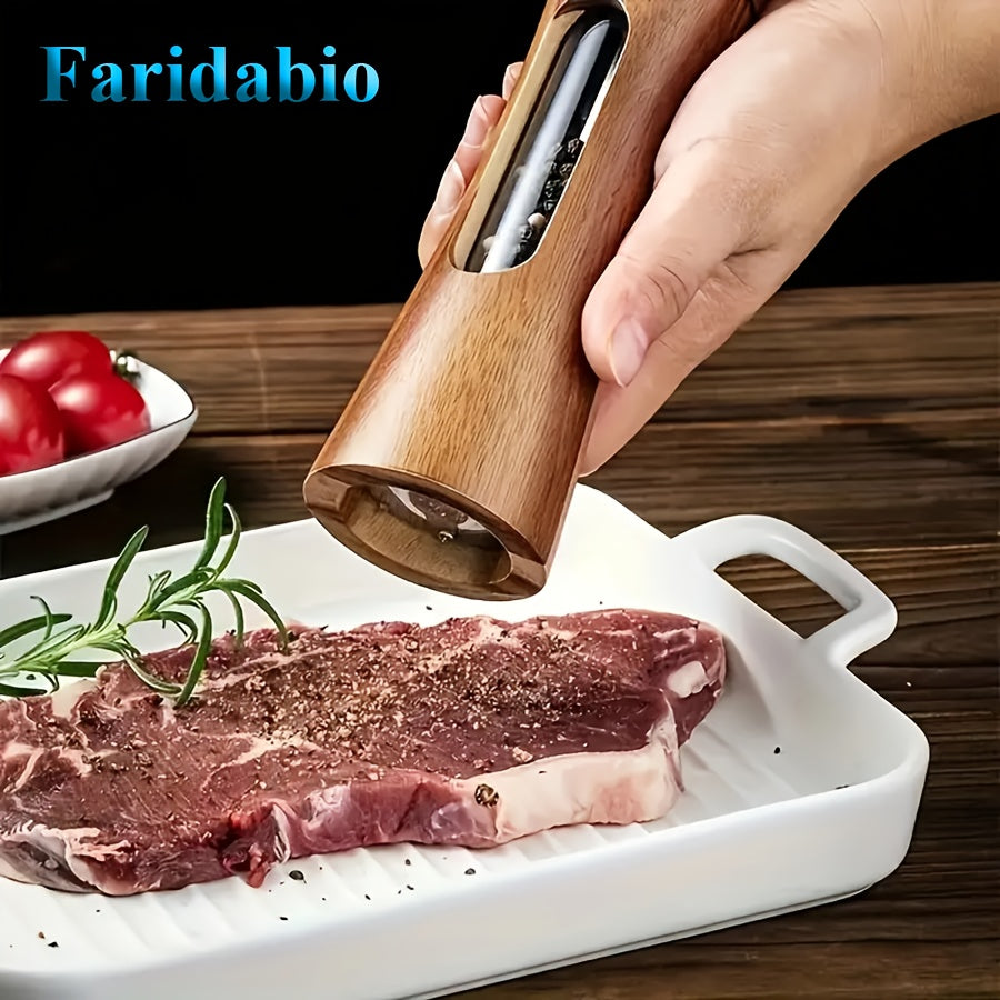 Faridabio Wooden Pepper Salt Mill Set - No Electricity Required - Housewarming Gift