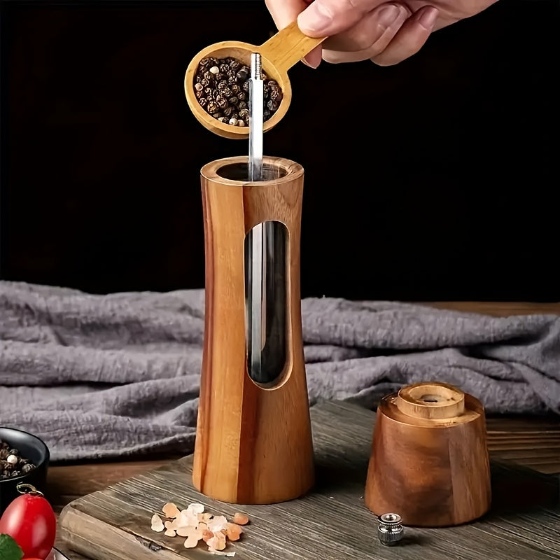 Faridabio Wooden Pepper Salt Mill Set - No Electricity Required - Housewarming Gift