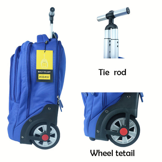 AODASI 20" Rolling Backpack with 16" Laptop Compartment, Telescopic Handle & In-Line Skate Wheels