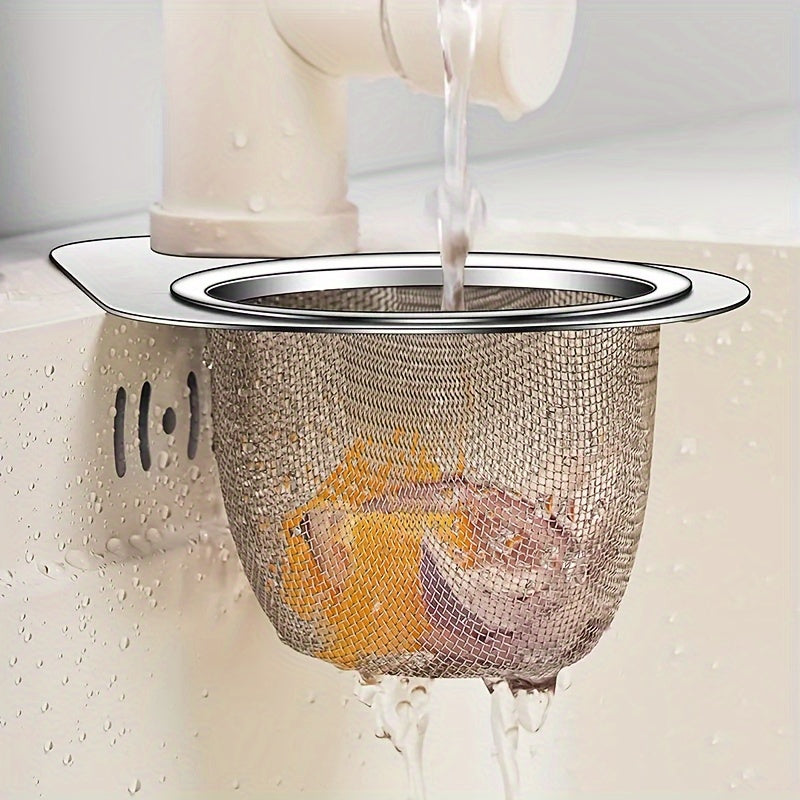 Premium Stainless Steel Sink Strainer Basket with Easy-Grip Handle - Over-the-Sink Drain Filter for Efficient Kitchen Use