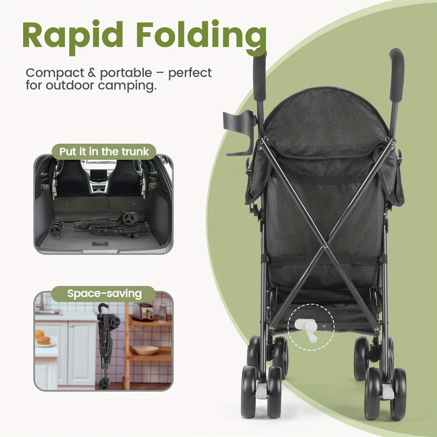 Wedyvko Foldable Baby Travel Stroller with Sun Canopy & Storage Basket - Lightweight & Portable for Infants