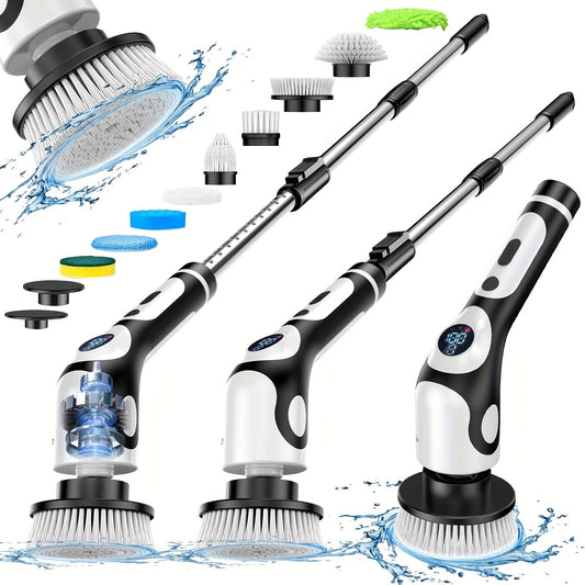 11pcs Electric Rotating Floor Brush Set - Wireless & Rechargeable with 11 Heads