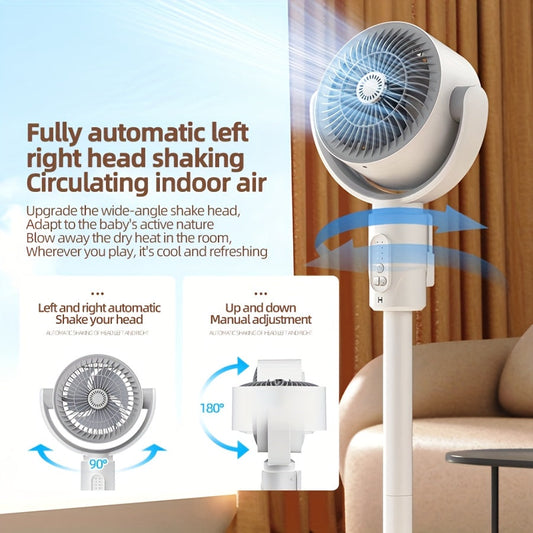 Adjustable High-Low Fan with Aromatherapy, Mosquito Proof, 5-Speed, USB Charging
