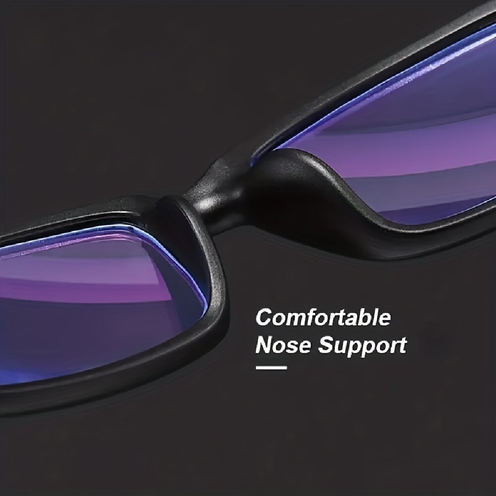 9pcs ZXRCYYL Men's Fashion Reading Glasses - Rectangular Full-Rim Frames, Red/Blue Gradient Lenses, +1.50 Strength, Lightweight & Versatile Eyewear