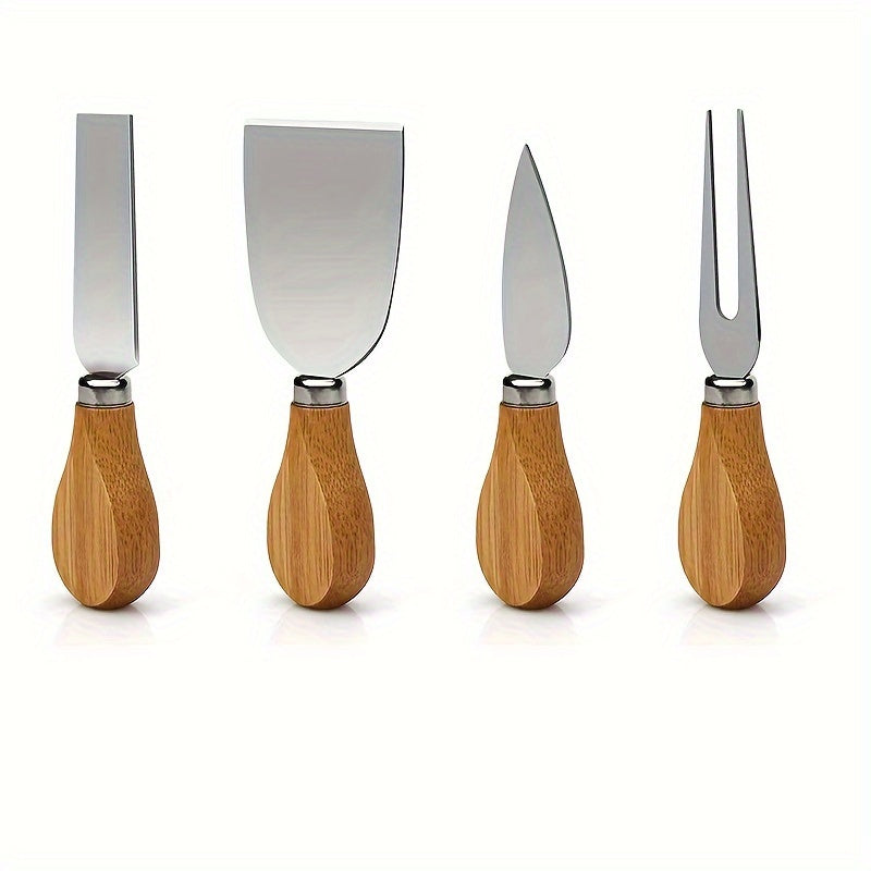 Premium Bamboo Cheese Board Set with Knives - Perfect for Holiday Entertaining and Gift-Giving