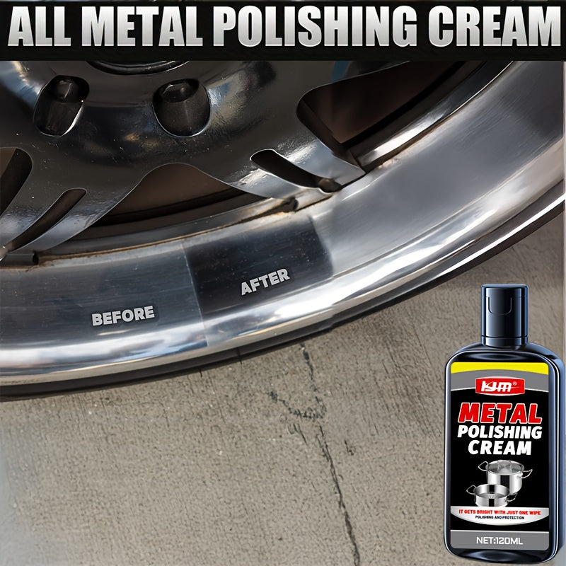 KJM Metal Polishing Cream - No Residue Formula for a Brilliant Shine on All Metals | 120ml