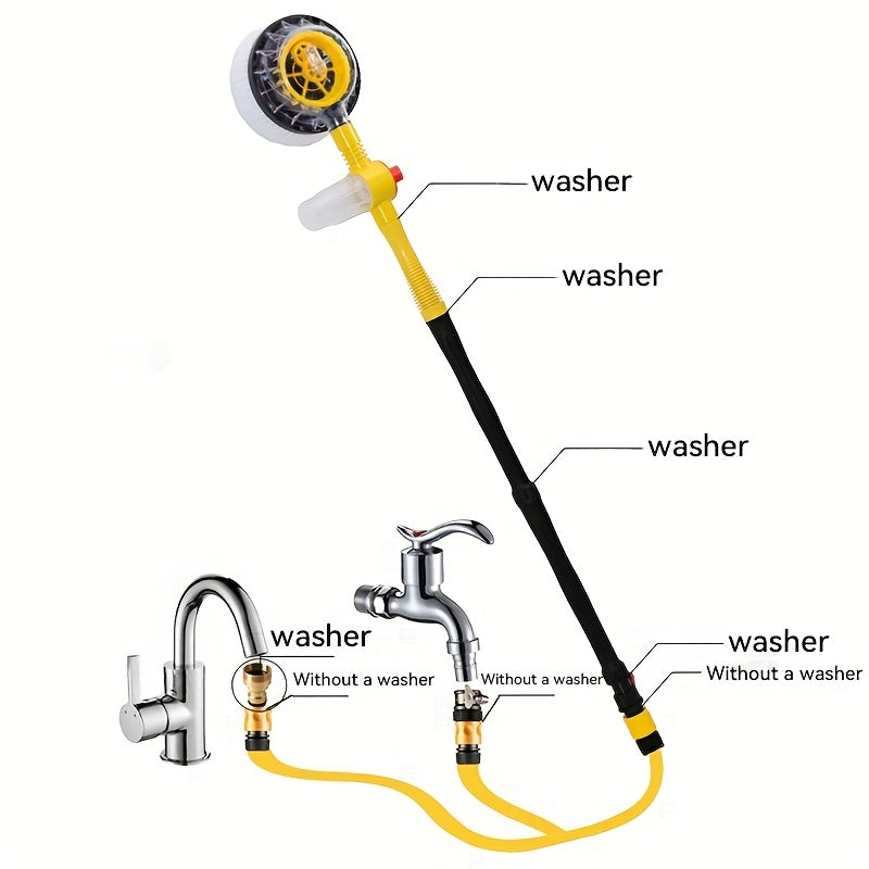 360° Rotating Car Wash Brush Kit with Soap Dispenser - Versatile Microfiber Cleaning for Vehicles, Yard, and Pets