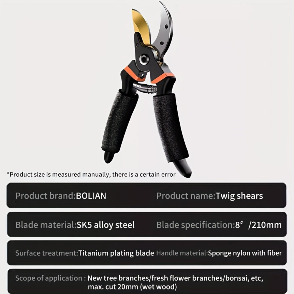 High-Quality Carbon Steel Pruning Scissors for Garden, Tree, and Flower Care