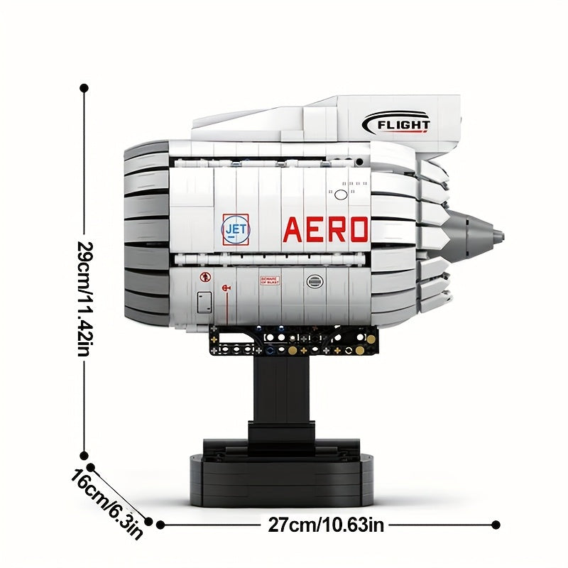 1813pcs Aeronautical Turbofan Engines Block Model - Perfect Gift for Christmas & Halloween