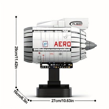 1813pcs Aeronautical Turbofan Engines Block Model - Perfect Gift for Christmas & Halloween