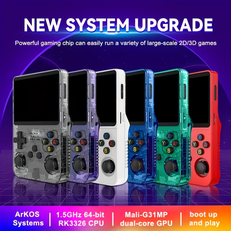Retro Handheld Game Console R36S - 7 Colors, 3.5" Screen, 64GB, USB Charging