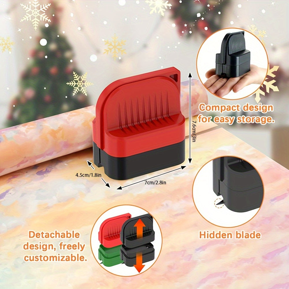 Easycut Manual Wrapping Paper Cutter - Portable Straight-Line Trimmer with Wheels