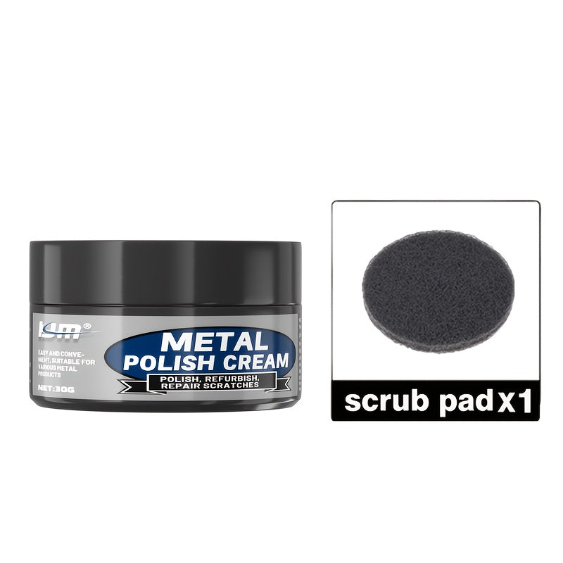 KJM Multi-Purpose Metal Polish & Repair Cream - Scratch Remover & Oxidation Protector for Chrome, Stainless Steel, Aluminum - Auto Detailing