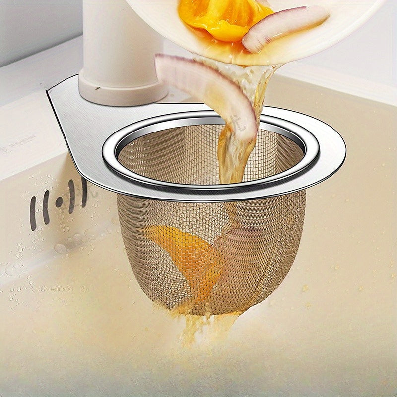 Premium Stainless Steel Sink Strainer Basket with Easy-Grip Handle - Over-the-Sink Drain Filter for Efficient Kitchen Use