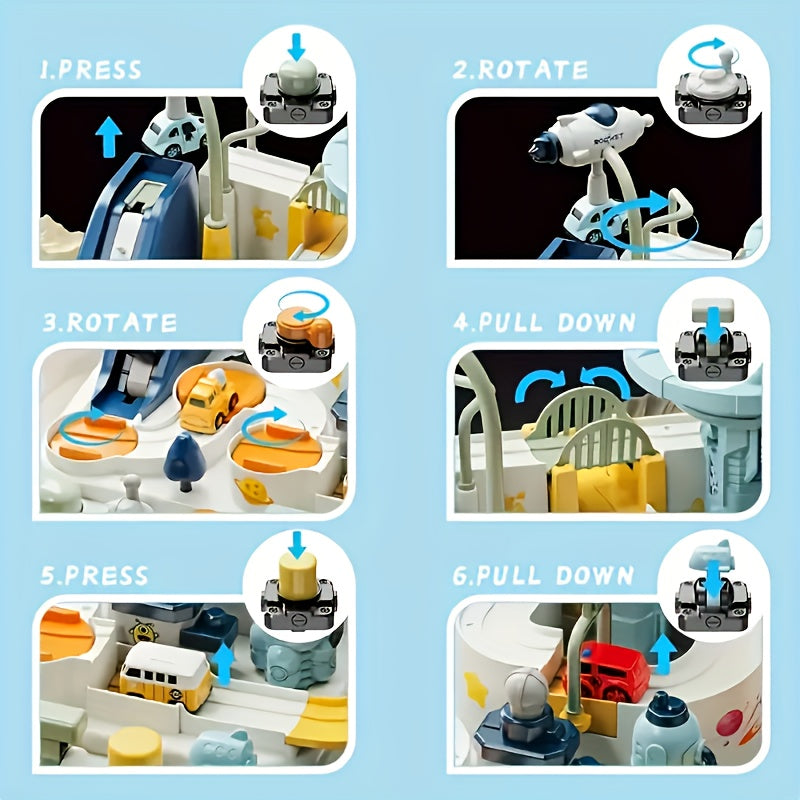 5pcs Interactive Leisure Toys Set with Pop-Up Animals & Cars for Kids