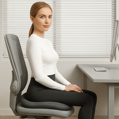 10-Hour Ergonomic Memory Foam Office Chair Cushion - Adjustable Support