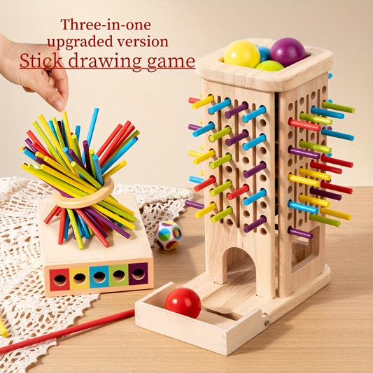 Three-In-One Stick Game for Kids - Hand-Eye Coordination, Cognitive Development & Attention Training