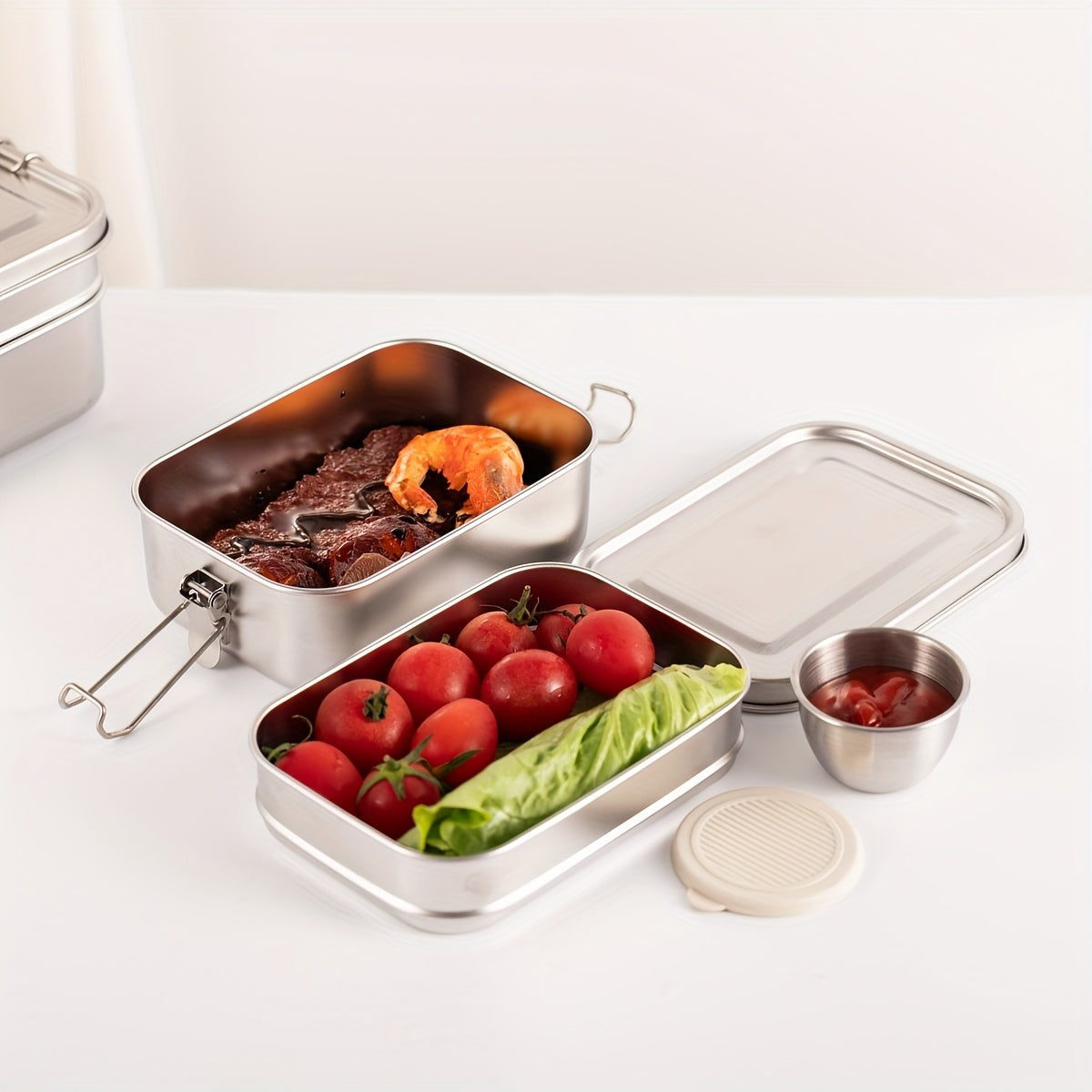 Upgraded SUS304 Stainless Steel Insulated Lunch Box with Snack Container - Leak-Proof & Dishwasher Safe