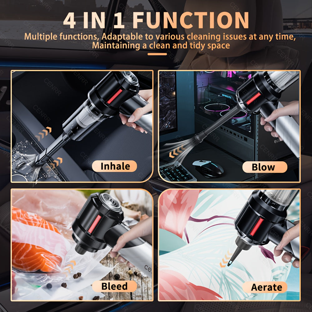 CENRR 16000PA Foldable Car Vacuum Cleaner | 100W Brushless Motor | 9 Attachments | Ultra Quiet 75dB | Wireless Handheld Auto/Home Cleaning