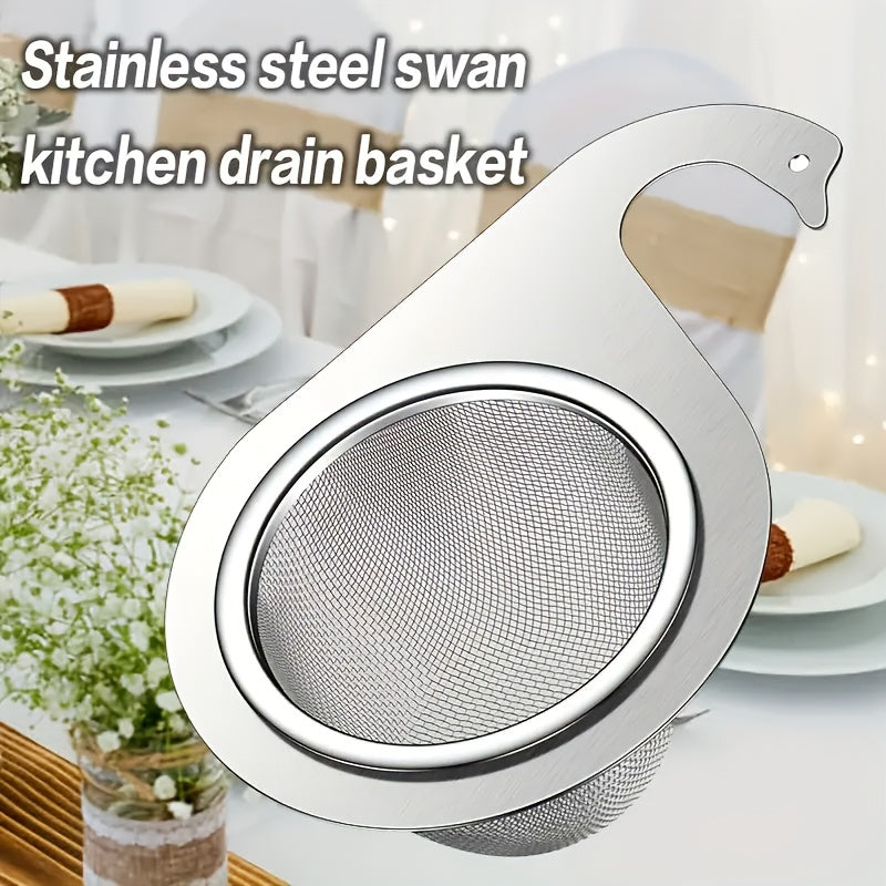Premium Stainless Steel Sink Strainer Basket with Easy-Grip Handle - Over-the-Sink Drain Filter for Efficient Kitchen Use